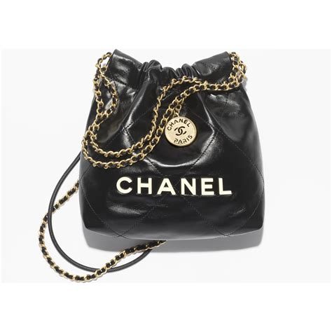 Chanel 22 mini handbag, Shiny calfskin, imitation 